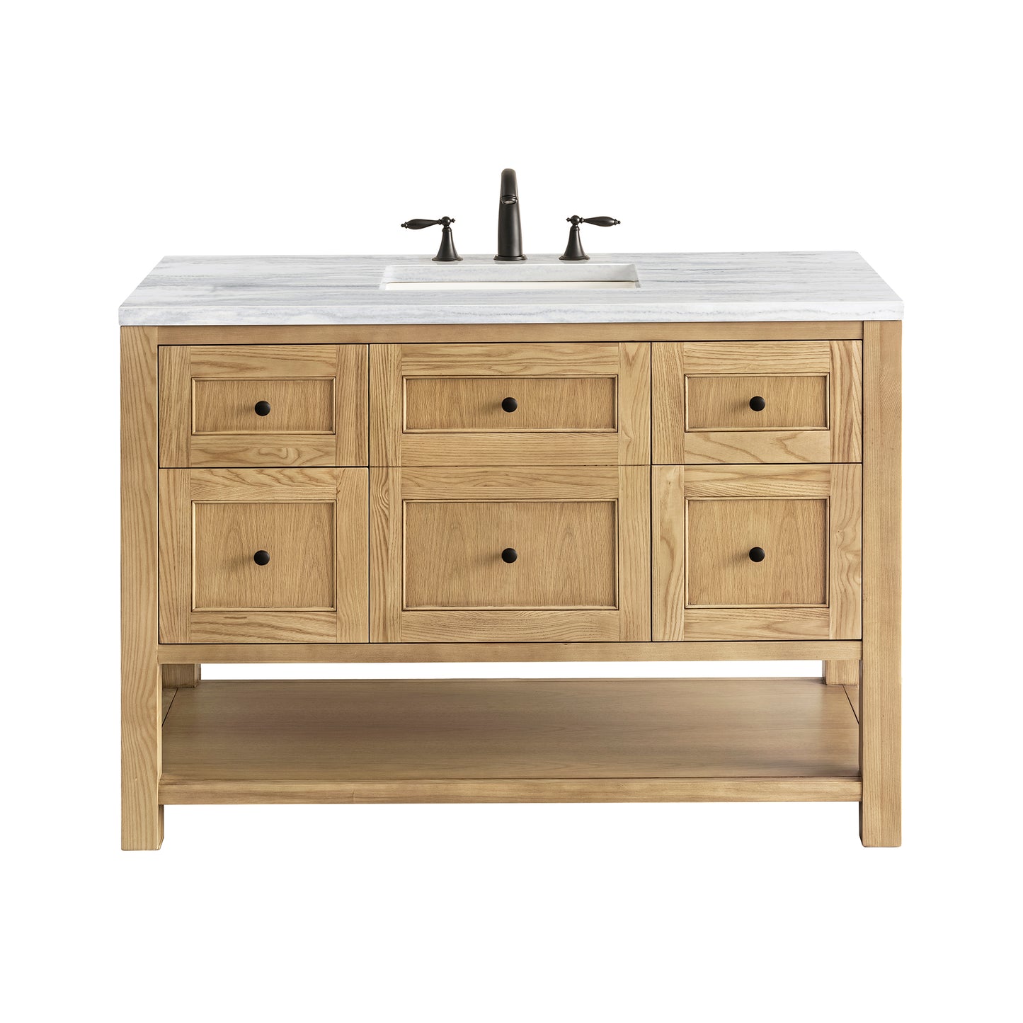 Breckenridge 48" Single Vanity, Light Natural Oak w/ 3 CM Arctic Fall Top