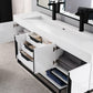 Columbia 72" Double Vanity, Glossy White, Matte Black w/ Glossy White Composite Stone Top