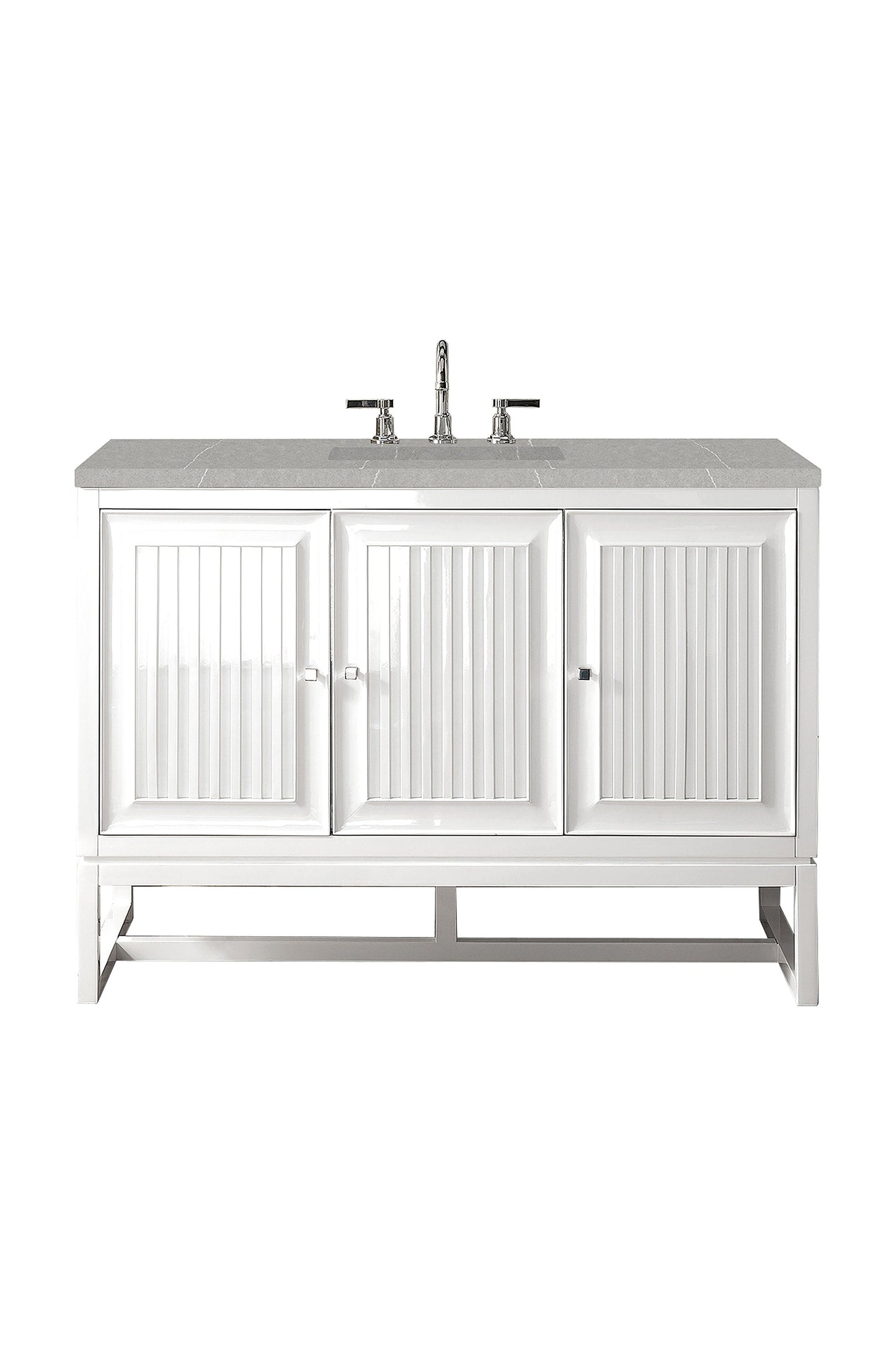 Athens 48" Single Vanity, Glossy White w/ 3 CM Eternal Serena Top