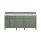 Brittany 72" Double Vanity, Smokey Celadon w/ 3 CM Ethereal Noctis Top