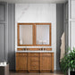 Bristol 60" Double Vanity, Saddle Brown w/ 3 CM Eternal Serena Quartz Top