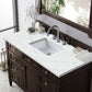 Brittany 48" Single Vanity, Burnished Mahogany w/ 3 CM Ethereal Noctis Quartz Top