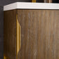 Columbia 24" Single Vanity, Latte Oak, Radiant Gold w/ White Glossy Composite Stone Top