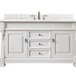 Brookfield 60" Single Vanity, Bright White w/ 3 CM Arctic Fall Solid Surface Top