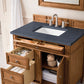 Brittany 36" Single Vanity, Saddle Brown w/ 3 CM Charcoal Soapstone Quartz Top