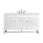 Athens 60" Single Vanity, Glossy White w/ 3 CM Ethereal Noctis Top