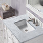 Bristol 30" Single Vanity, Bright White w/ 3 CM Carrara Marble Top