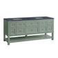 Breckenridge 72" Double Vanity, Smokey Celadon w/ 3 CM Charcoal Soapstone Top