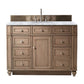 Bristol 48" Single Vanity, Whitewashed Walnut w/ 3 CM Carrara Marble Top