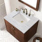 Amberly 30" Single Vanity, Mid-Century Walnut w/ 3 CM Arctic Fall Top