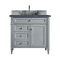 Brittany 36" Single Vanity, Urban Gray w/ 3 CM Charcoal Soapstone Quartz Top