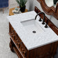 Castilian 36" Single Vanity, Aged Cognac w/ 3 CM Carrara Marble Top