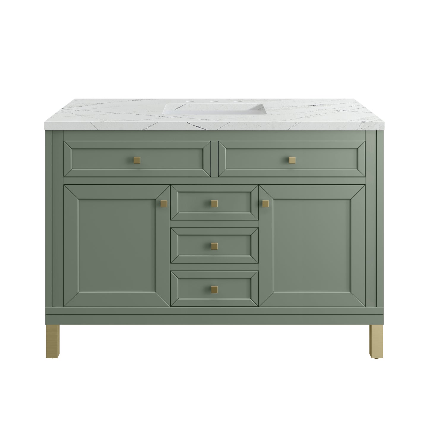 Chicago 48" Single Vanity, Smokey Celadon w/ 3 CM Ethereal Noctis Top