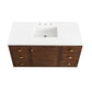 Amberly 48" Single Vanity, Mid-Century Walnut w/ 3 CM White Zeus Top